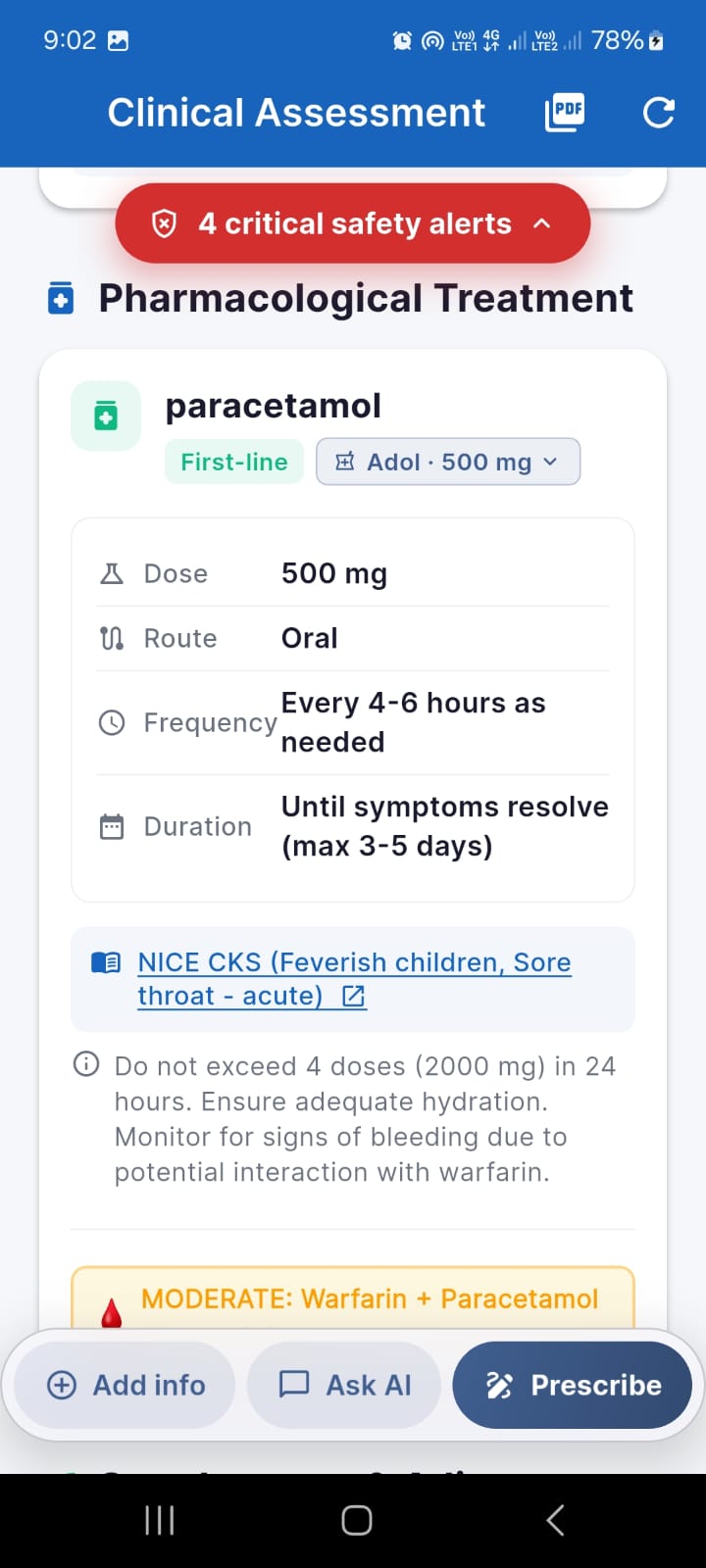 Evidence-based treatment plan with dosing and citations